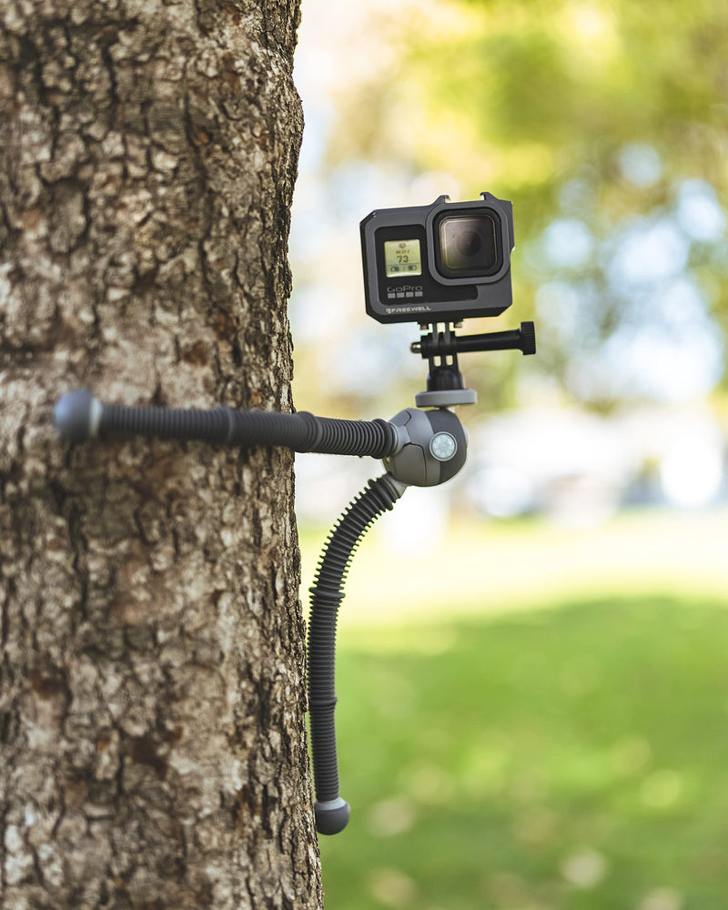 [Australia - AusPower] - JOBY PodZilla Medium Kit, Tripod for Smartphones and Compact Mirrorless Cameras, Flexible Tripod with Ball Head and GripTight 360 Phone Mount Included, Devices up to 1 Kg, Grey Medium Kit Gray 