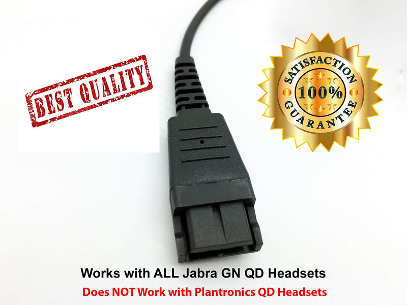 [Australia - AusPower] - Call Center Headset 3.5mm Plug Adapter Cable for All Jabra GN Quick Disconnect Headsets - Connects with Cell Phones Smartphones & PC/Laptops with a Single 3.5mm Jack Port 30 Inches 