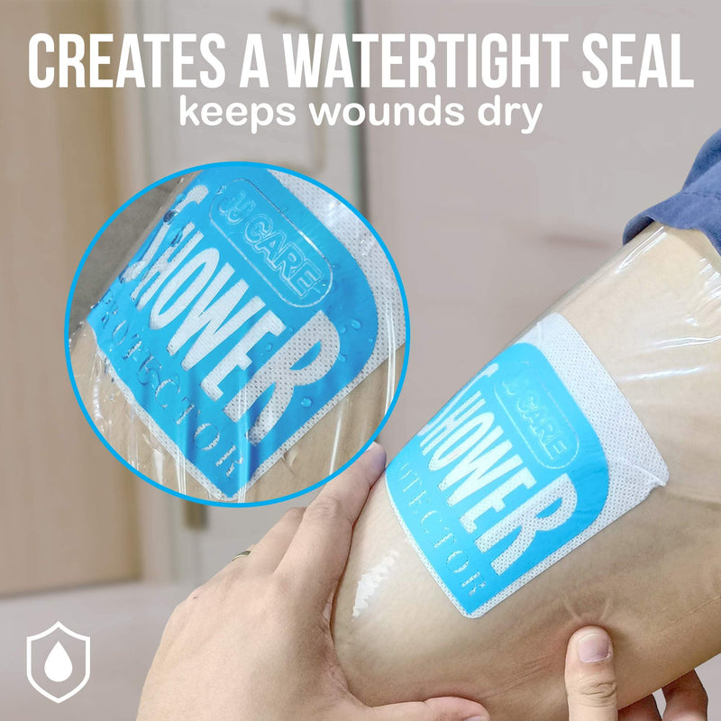 [Australia - AusPower] - JJ CARE Shower Protector [Pack of 14], 9x9 Dialysis Catheter Shower Cover, PICC Line Water Barrier, Colostomy Shower Patch, Waterproof Bandage Protector, 2 Weeks Supply 