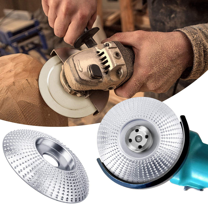 [Australia - AusPower] - Aodaer 4 Pieces Angle Grinder Disc Grinder Chain Disc Wood Carving Disc Tungsten Grinder Shaping Disc Wood Grinding Wheel 12 Teeth Wood Polishing Shaping Disc Wood Grinding Wheel for Wood Cutting 