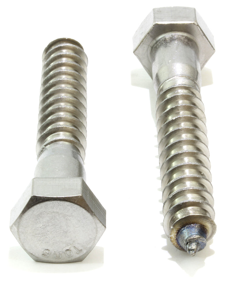 [Australia - AusPower] - 1/2" X 3" Stainless Hex Lag Bolt Screws, (10 Pack) 304 (18-8) Stainless Steel, by Bolt Dropper 1/2" x 3" 