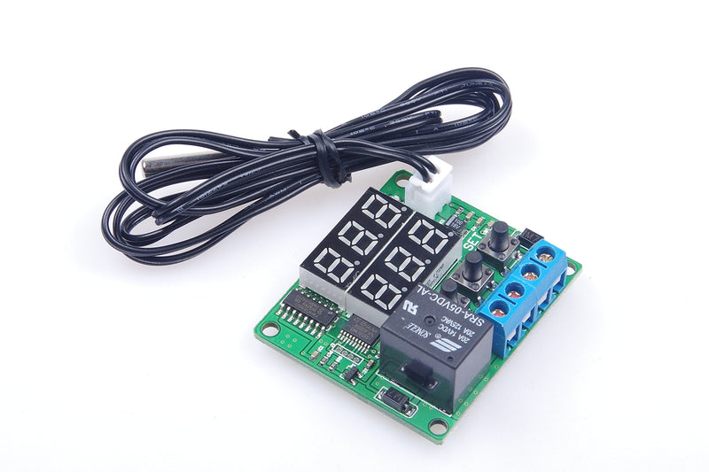[Australia - AusPower] - LM YN DC 5V Digital Thermostat Module -58℉ to 257℉ Fahrenheit Temp Display Temperature Controller Board With 20A Relay Waterproof Sensor Probe Dual LED Display Red Red 