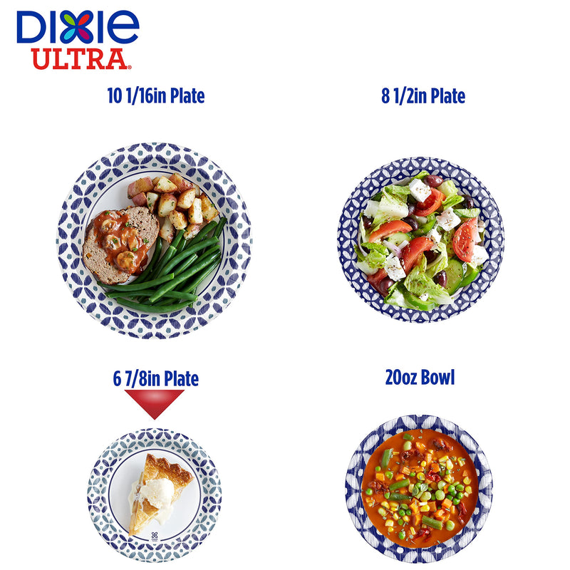 [Australia - AusPower] - Dixie Ultra Disposable Paper Plates, 6 7/8 inch, Dessert or Snack Size Printed Disposable Plates, 44 count (1 Pack of 44 Plates) 