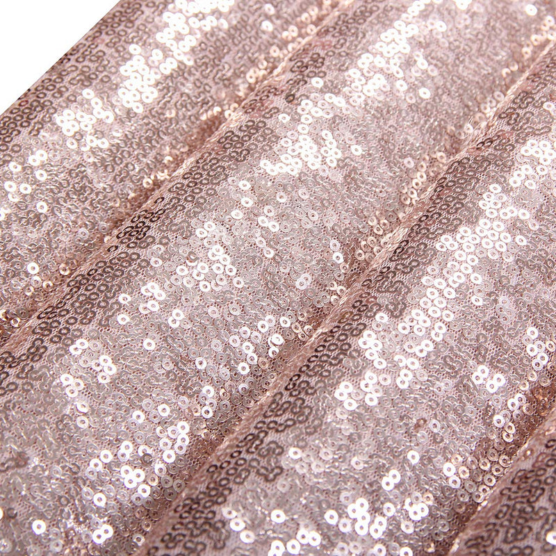 [Australia - AusPower] - Sequin Placemats Set of 6, Heat-Resistant Dining Table Mats, Stain-Resistant Kitchen Table Placemats, Elegant Sparkle Placemat for Party Wedding Accent Centerpiece Decoration(Rose Gold, 15" Round) 15"R-6pcs Rose Gold 