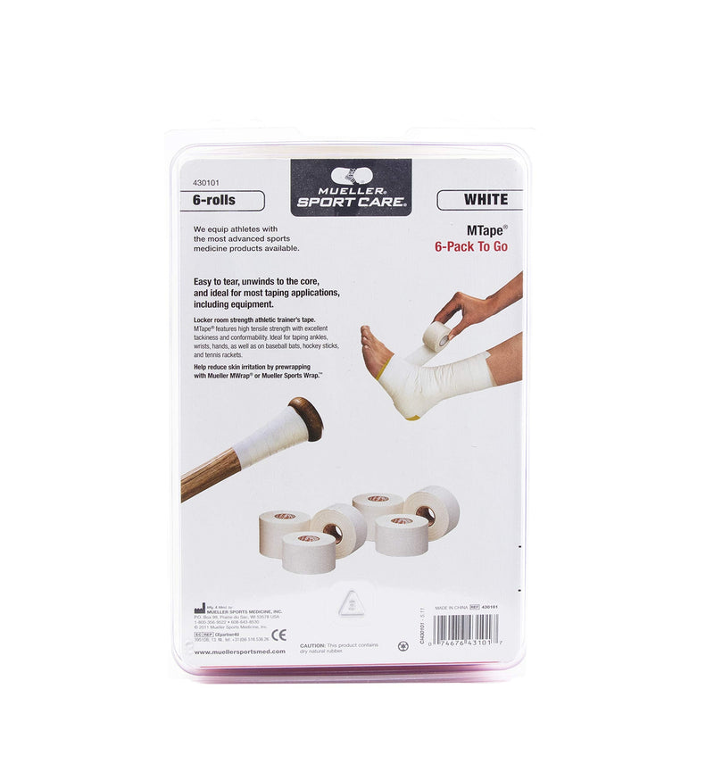 [Australia - AusPower] - Mueller Athletic Tape, 1.5" x 10yd Roll, White, 6 Pack 
