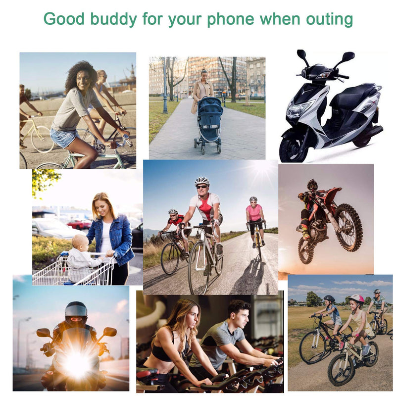 [Australia - AusPower] - ihens5 Bike Phone Mount, Motorcycle & Mountain Bike Handlebar Phone Mount Bicycle Golf Cart Stroller Cell Phone Holder with Rubber Strap 360 Degrees Rotate for iPhone X 8 7 6 6s Plus Samsung (Green) Green 
