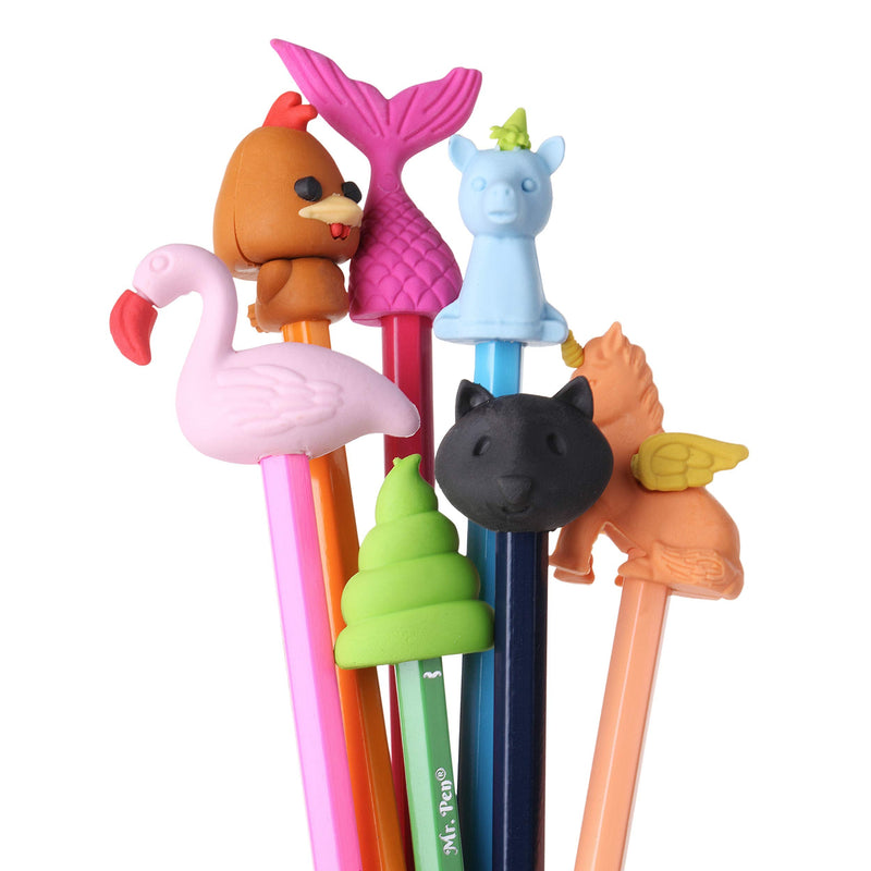 [Australia - AusPower] - Mr. Pen- Animal Topper Erasers, 22 Pack, 8 Pack Take Apart Animal Erasers, Pencil Toppers, Pencil Erasers Toppers for Kids, Eraser Tops, Cap Erasers for Pencils, Fun Erasers Kids, Pencil Top Erasers 