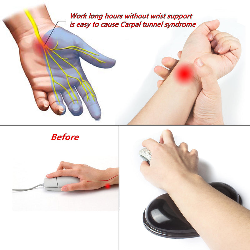 [Australia - AusPower] - BRILA Ergonomic Silicone Mouse Wrist Rest, Cooling Silica Gel Mouse Wrist Support Pad for Office Work and Laptop Computer Gaming 