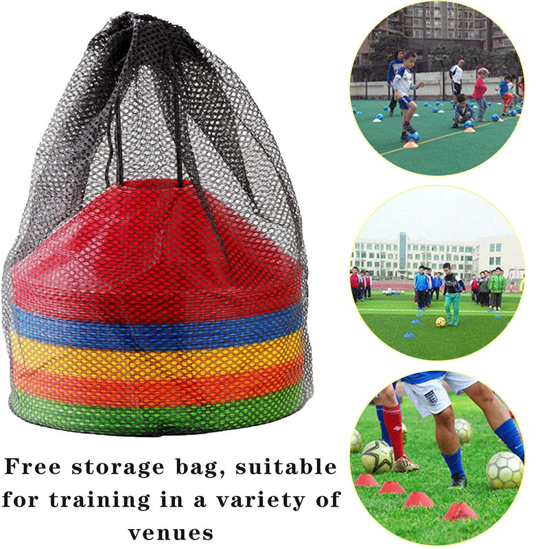 [Australia - AusPower] - Jyongmer 30 Pcs Disc Cones Training Cones Agility Soccer Cones with Carry Bag for Training, Football, Basketball, Kids, Sports, Field Cone Markers and Other Sports and Games (Thickened Version 22g) 