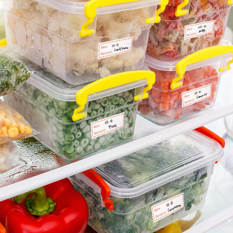 [Australia - AusPower] - 500 Pieces Food Freezer Labels 1 x 3 inches Self-Adhesive Removable Storage Refrigerator Food Date Labels Easy Clean Leaves No Residue (Red) Red 