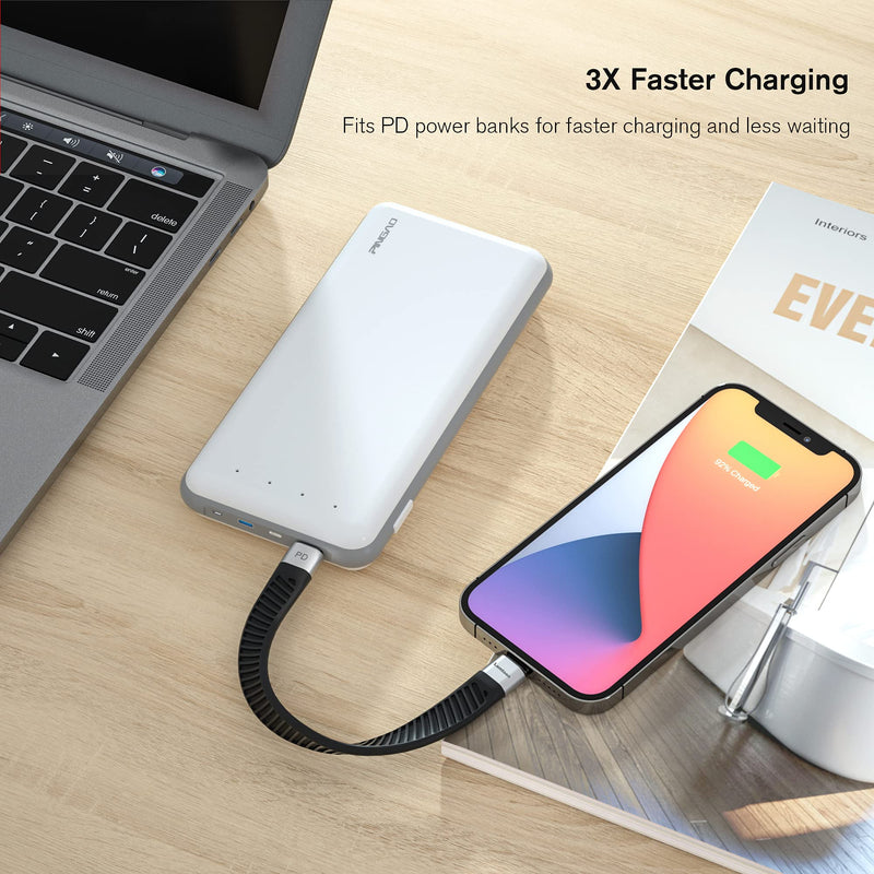 [Australia - AusPower] - Lamtoon USB C to Lightning Cable Short, Power Delivery Fast Charging 480Mbps Data Sync [MFi Certified-0.13M] FPC Inside USB C iPhone Cable for iPhone 13/13 Pro/12 Pro Max/12/11/11 Pro/X/XS/XR/iPad Air 