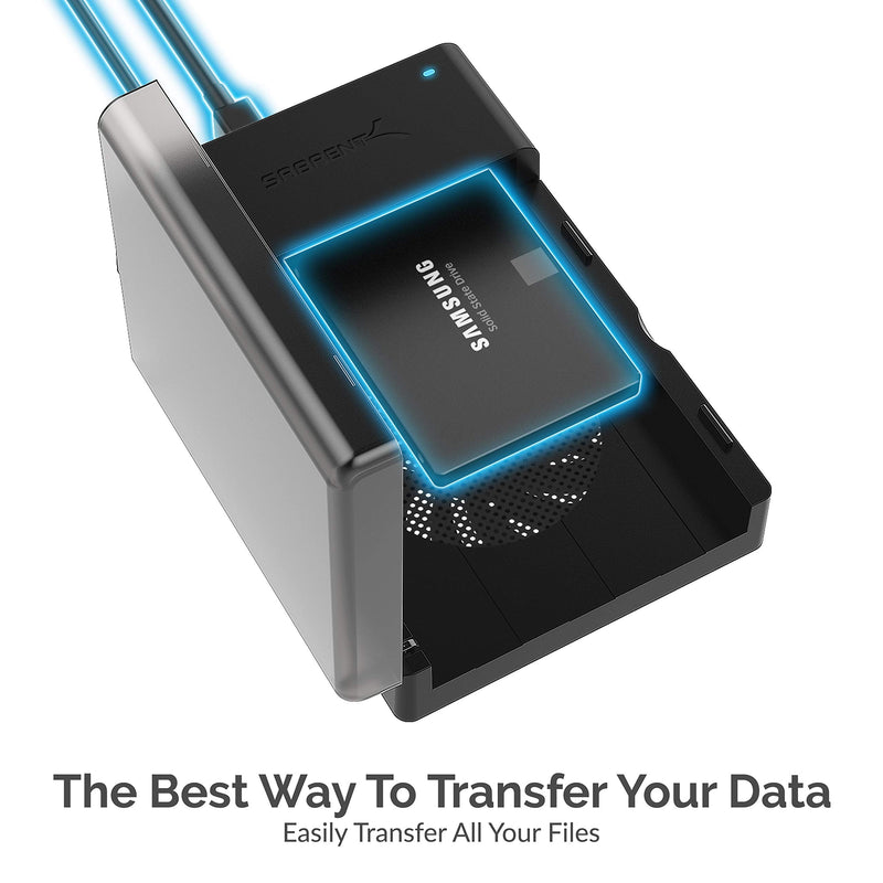[Australia - AusPower] - SABRENT USB 3.0 to SATA External Hard Drive Lay-Flat Docking Station with Built-in Cooling Fan for 2.5 or 3.5in HDD, SSD [Support UASP and 20TB] (EC-DFFN) 