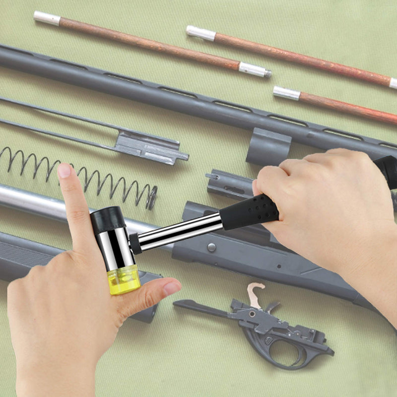 [Australia - AusPower] - Marketty Gunsmithing Hammer with 4 Tips,Interchangeable Tool 25mm Dual Head Nylon Rubber Hammer 