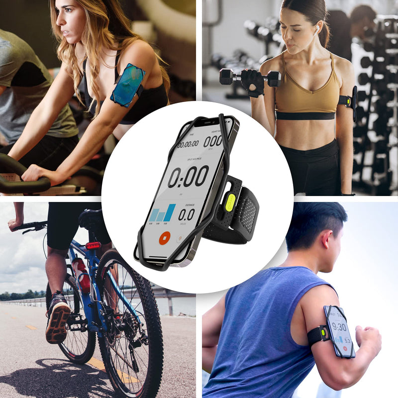 [Australia - AusPower] - Bone Run Tie 2 (2nd Gen) Phone Holder for Running Armband Universal Cell Phone Holder, Fits Phone Size 4.7-7.2 Inches for iPhone 13 12 11 Pro Max XS XR X Samsung Galaxy ( Black/ Arm 9.8-15.7") Arm Size 9.8-14 inches / 25-35.5 cm 