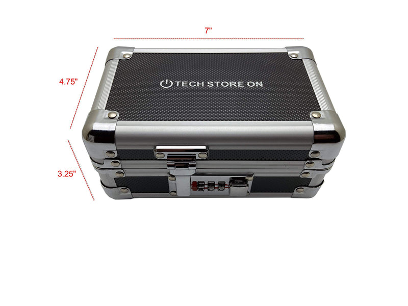 [Australia - AusPower] - Flash USB Thumb Drive Case Memory Card Electronic Accessories Storage Organizer Bag Secure Combination Lock Antistatic Shockproof Foam (Aluminum, 12 USB Slots) 