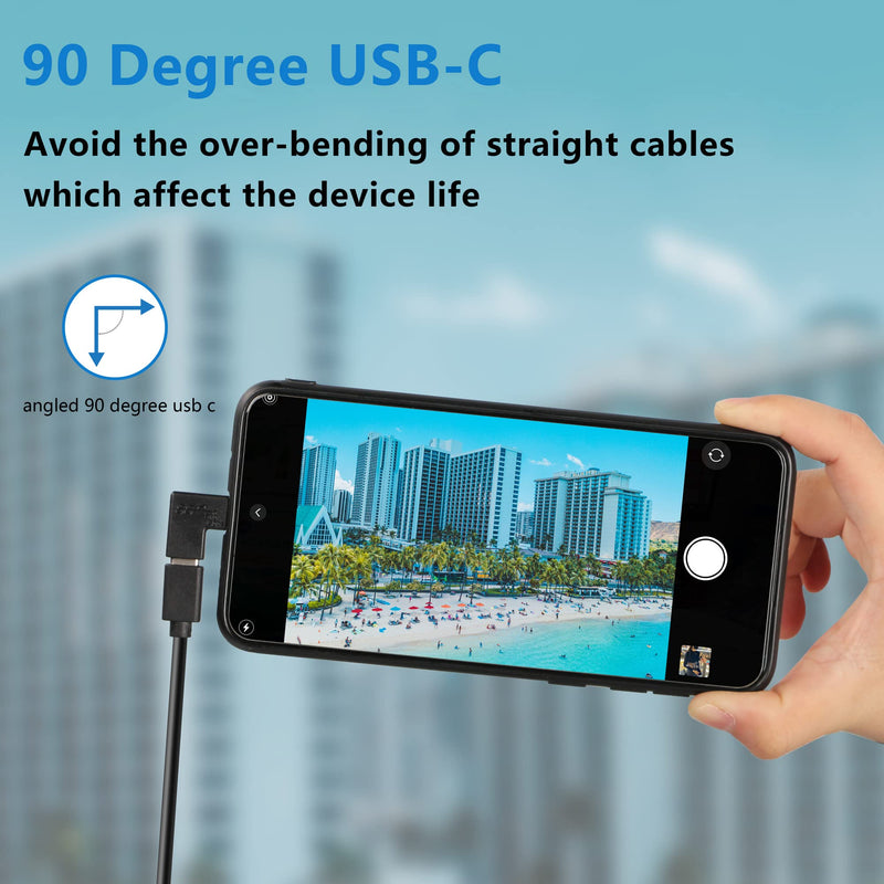 [Australia - AusPower] - GELRHONR Right Angle USB C Extension Adapter,90Degree Right & Left Angled USB 3.1 Type C Gen 2 (10Gbps) Connector,Support Charging Data Transmission,for Laptop,Tablet,Mobile Phone-2Pack 