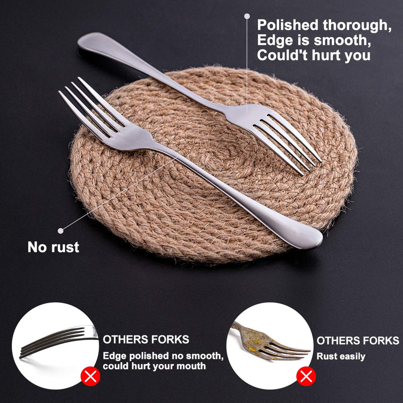 [Australia - AusPower] - Dinner Forks,Set of 16 Top Food Grade Stainless Steel Silverware Forks,Table Forks,Flatware Forks,8 Inches,Mirror Finish & Dishwasher Safe,Use for Home,Kitchen or Restaurant 