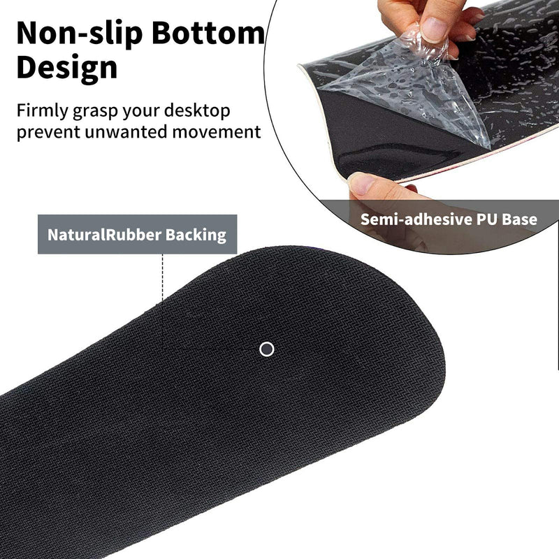 [Australia - AusPower] - Mouse Pad with Wrist Support and Keyboard Wrist Rest Set, Ergonomic Raised Memory Foam Set Plus Cup Coaster for Computer Laptop, Non Slip Rubber for Easy Typing & Pain Relief, Black Dog Paw 