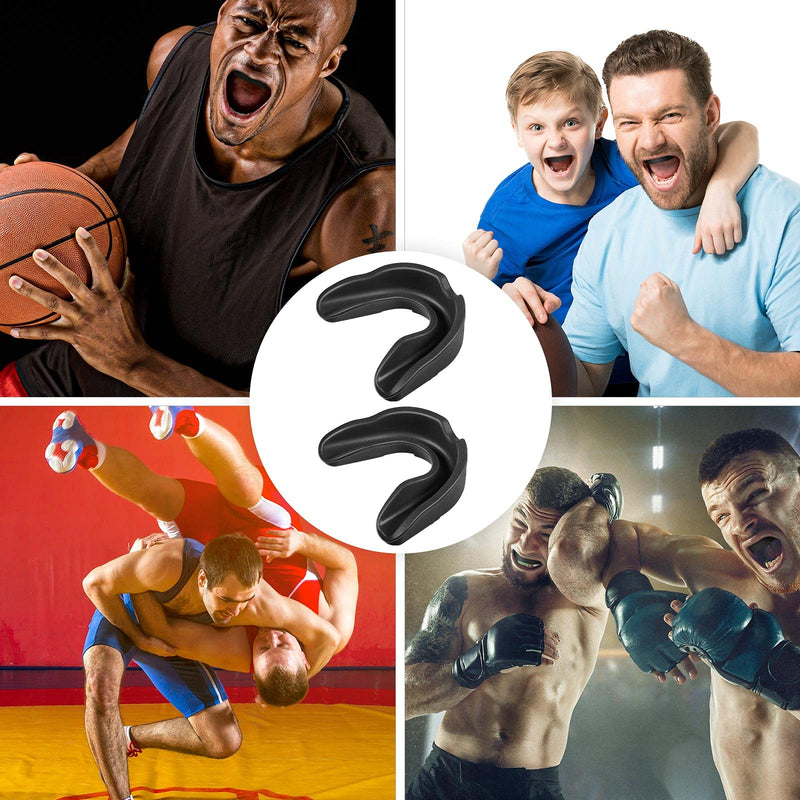 [Australia - AusPower] - 10 Pieces Sport Mouth Guards Mouthguard Gum Guard Teeth Armor Game Guard for Boxing Basketball Football Hockey Karate Basketball Lacrosse Black 