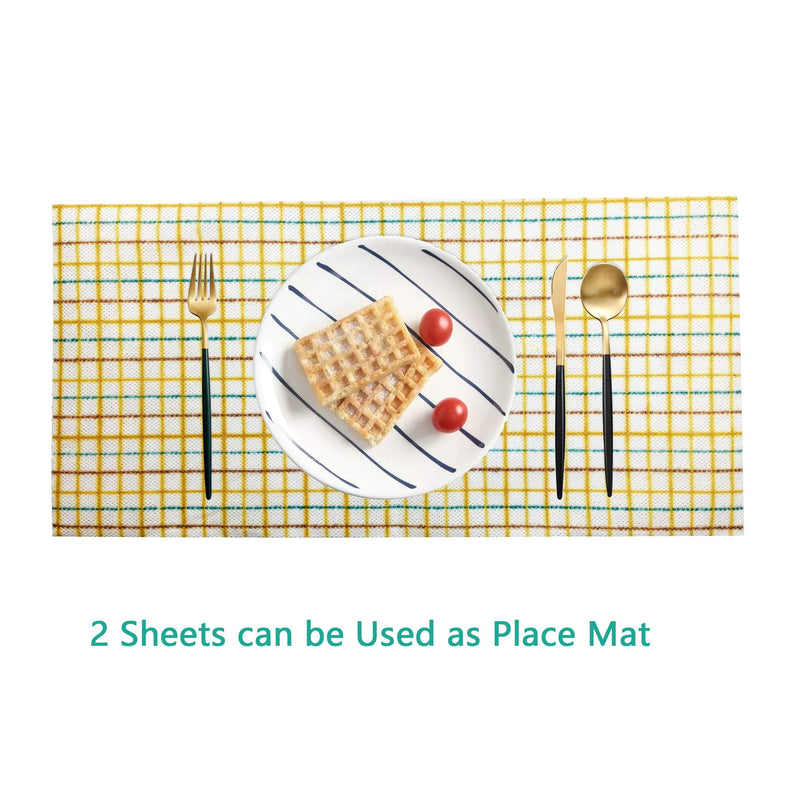 [Australia - AusPower] - PandS Reusable Paper Towels - Plaid 40 Count - 1 Roll 10″×10″ Cleaning Wipes - Shop Towels - Strong Absorbent Quick Dry - Cleaning Supplies - Household Items 