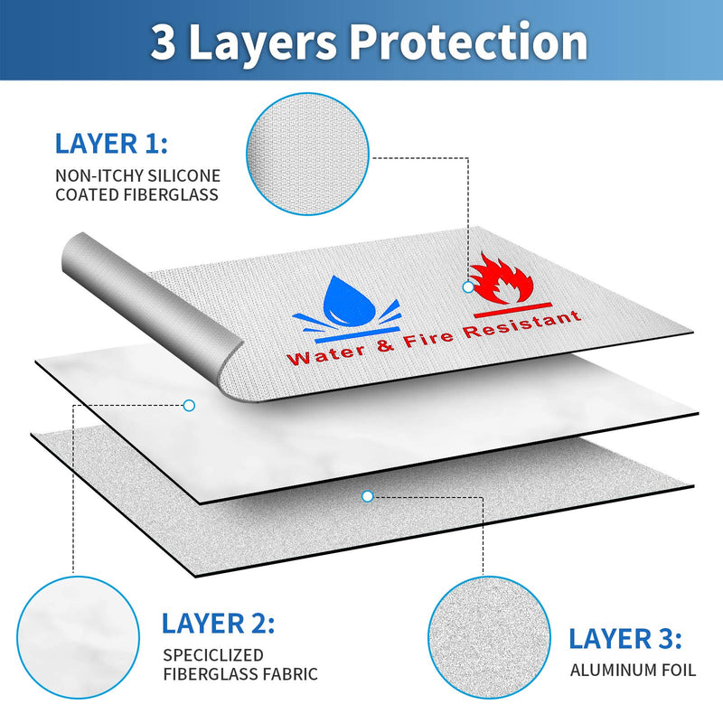 [Australia - AusPower] - Fireproof Document Bag，Fireproof Money Safe Document Bag 15 x11 & 9x7 Inches Set Non-Itchy Silicone Coated Fire Resistant Bag Fireproof Safe Storage for Money, Documents, Jewelry and Passport 