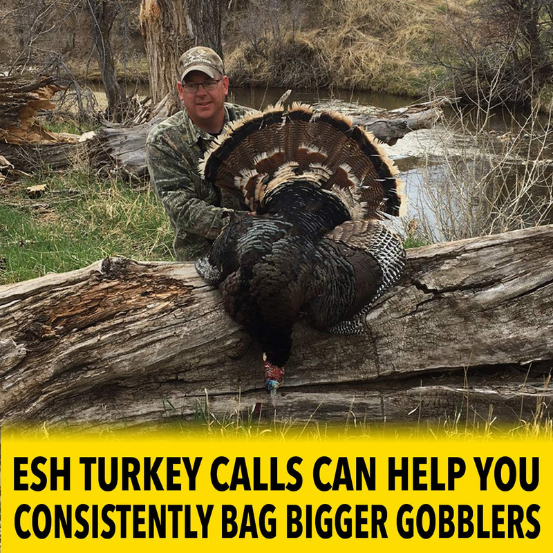 [Australia - AusPower] - ESH Custom Calls Turkey Pot Calls for Hunting - Wooden Pan Friction Call with Realistic Turkey Sounds - Must Have Turkey Hunting Accessories for Beginner and Pro Hunters 