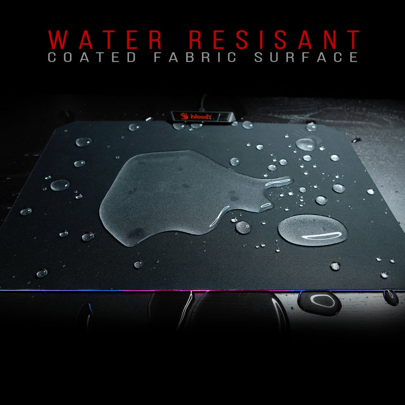 [Australia - AusPower] - Bloody Gaming RGB LED Gaming Mouse Pad Soft Cloth Surface – Low Friction Surface Ideal for Accuracy, Speed & Control - 10 RGB LED Zones - Waterproof - Non-Slip Rubber Base - Medium 14" X 10" - MP-60R 