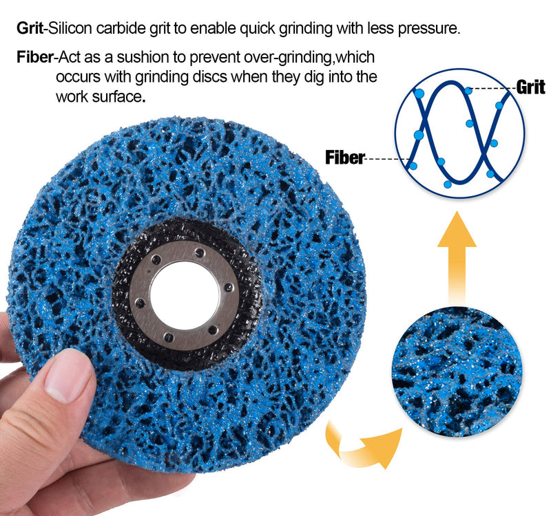 [Australia - AusPower] - S SATC Strip Discs 5PCS Bule Stripping Wheel 4-1/2" x 7/8" Fit Angle Grinder Clean and Remove Paint Rust and Oxidation 5 PCS Strip Discs 4-1/2" x 7/8" 