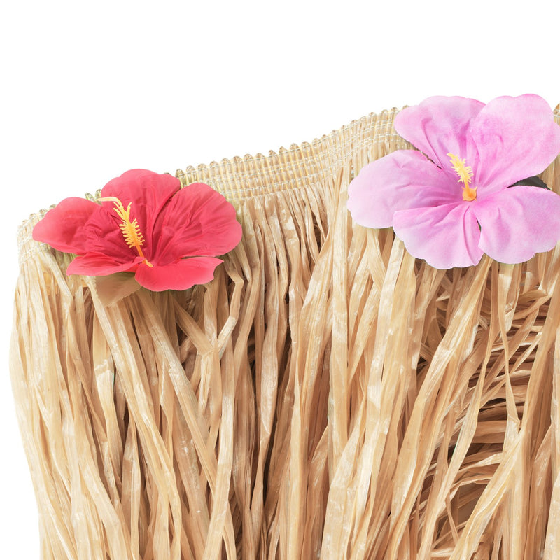 [Australia - AusPower] - Hawaiian Luau Hibiscus String & Colorful Sproilk Faux Flowers Table Hula Grass Skirt for Party Decoration, Events, Birthdays, Celebration (1 Pack) (Brown) Brown 