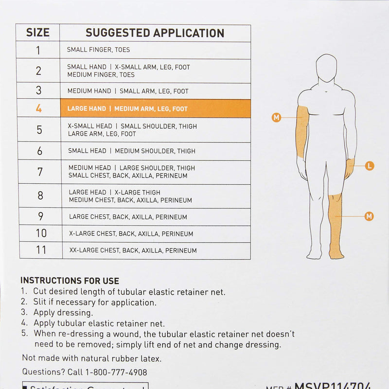 [Australia - AusPower] - McKesson Tubular Elastic Retainer Net Dressing, Non-Sterile, Hand, Arm, Leg, Foot, Size 4, 10 1/2 in x 25 yd, 1 Count, 1 Pack Size 4 1 Count 