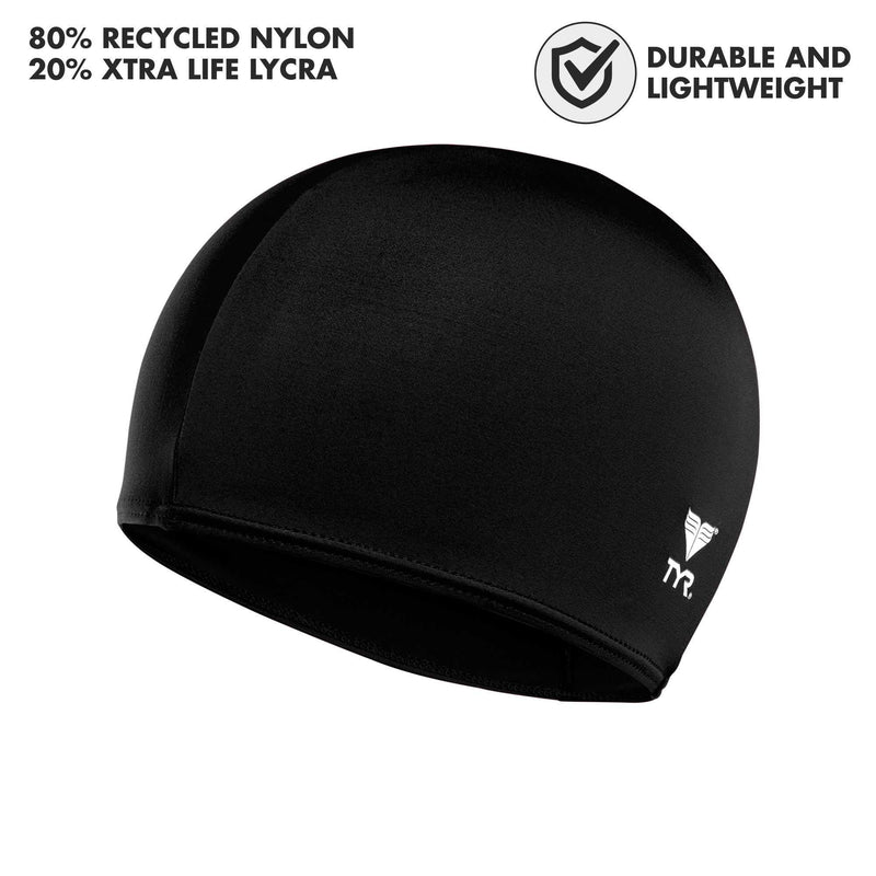 TYR Lycra Swim Cap Black AusPower Australia