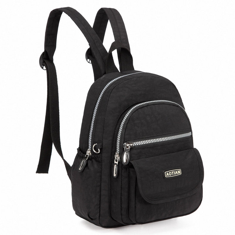 [Australia - AusPower] - AOTIAN Mini Nylon Women Backpacks Casual Lightweight Small Daypack for Girls Mini Black 