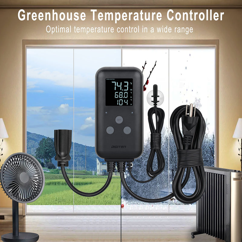 [Australia - AusPower] - DIGITEN Waterproof Temperature Controller DTC310 Digital Temperature Controller Aquarium Temperature Controller Greenhouse Thermostat for Heater 10A Outdoor Heat Mat Thermostat Controller for Seedling 10A Waterproof Temperature Controller 