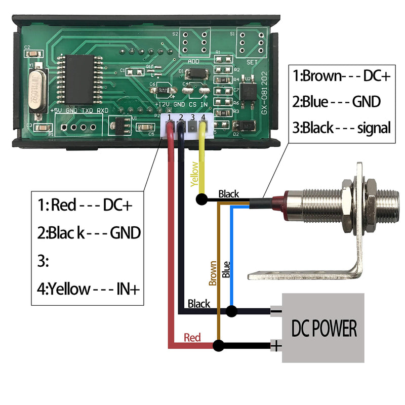 [Australia - AusPower] - DIGITEN 4 Digital Blue LED Tachometer RPM Speed Meter + Hall Proximity Switch Magnet Sensor NPN + Sensor Mounting Holder for Lathe Conveyor Belt 