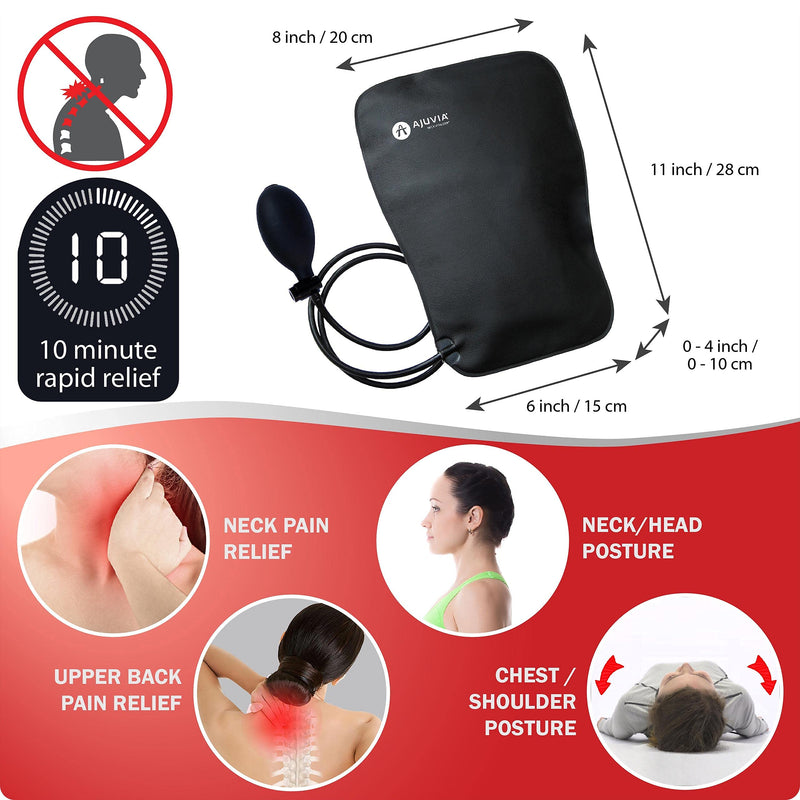 [Australia - AusPower] - Cervical Neck Traction Device Inflatable Neck Stretcher for Neck Support & Neck Pain Relief, Neck and Shoulder Relaxer, Neck Curve Restorer, AJUVIA Neck Vitalizer™ 