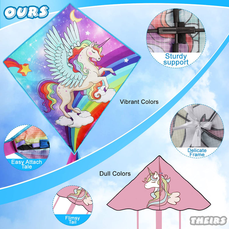 [Australia - AusPower] - TOY Life Unicorn Kite for Kids Easy to Fly Large Kids Kite - Kites for Kids and Adults Easy to Fly Big Beach Kites for Kids Age 4-8-12 Idea Gift for Children Outdoor Game Activities Beach Trip 