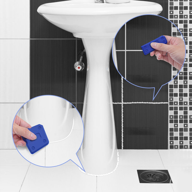 [Australia - AusPower] - Hotop 4 Pieces Caulk Tool Kit Sealant Silicone Finishing Tools Caulking Tools for Silicone Sealant Grout Finishing Sealing (Blue) 