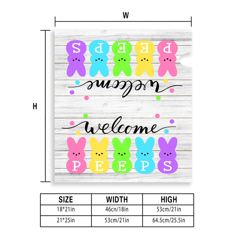 [Australia - AusPower] - Easter Mailbox Cover 21x18 Inch, Welcome Peeps Post Letter Box Covers, Spring Easter Seasonal Holiday Magnetic Waterproof Mail Wraps for Outdoor Yard Garden Standard Mailbox Decor 01.spring Easter Mailbox Cover 