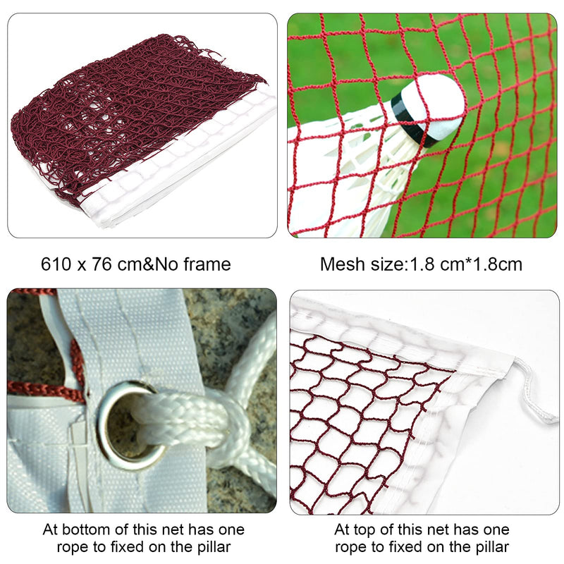 [Australia - AusPower] - Glodwheat Badminton Net Sports Outdoor Indoor Fitness Badminton Pickleball Replacement Net for Backyard Beach Garden Schoolyard (20 FT x 2.5 FT) 