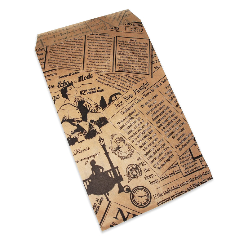 [Australia - AusPower] - CuteBox (4" x 6") Newsprint Kraft Flat Paper Gift Bags 200pcs for Merchandise, Retail, Packaging, Party Favors, Crafts, Handmade Goods, Arts and Crafts, Outdoor Events, Holidays, Weddings 4" x 6" 200 