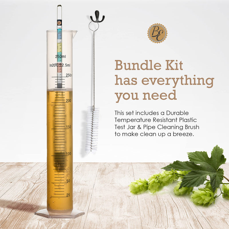 [Australia - AusPower] - Brewer's Elite Hydrometer & Test Jar - for Home Brew Beer, Wine, Mead and Kombucha - Deluxe Triple Scale Set, Hardcase and Cloth - Specific Gravity ABV Tester Hydrometer & Test Jar Kit 