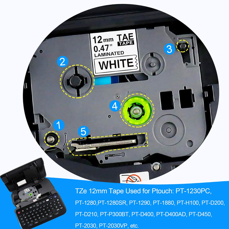 [Australia - AusPower] - 3 Pack Compatible with Brother P Touch Label Tape,TZe-231 12mm 0.47 Laminated White TZ Tape for PT-D210 PT-H110 PT-D600 PT-D400 Label Maker, 8m 26.2ft 3 