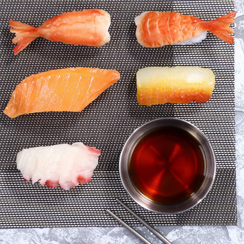 [Australia - AusPower] - Hemoton 8pcs Stainless Steel Sauce Dishes Round Seasoning Dishes Sushi Dipping Bowl Saucers Bowl Mini Appetizer Plates Seasoning Dish Saucer Plates 3.15 Inch 1 