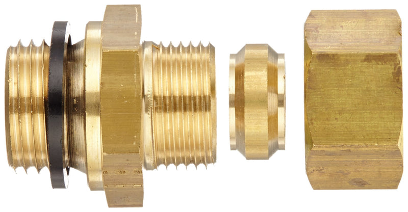 [Australia - AusPower] - Legris 0101 14 21 Brass Compression Tube Fitting with pre- Assembled Washer, Adaptor, 14 mm Tube OD x 1/2" BSPP Male 