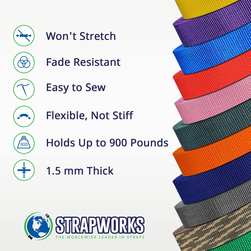 [Australia - AusPower] - Strapworks Heavyweight Polypropylene Webbing - Heavy Duty Poly Strapping for Outdoor DIY Gear Repair 1" x 10 yard Black 