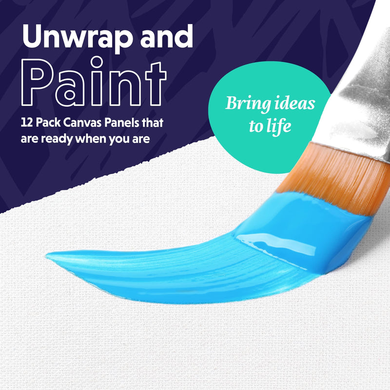 [Australia - AusPower] - Crafts 4 All Canvases for Painting - Blank Canvas Boards, Triple Primed 100% Cotton Canvas Panels for Acrylic, Oil & Watercolor Paint | Bulk Art Panels, Black/White Canvas - 12 Pack, 4x6 / 5x7 White 
