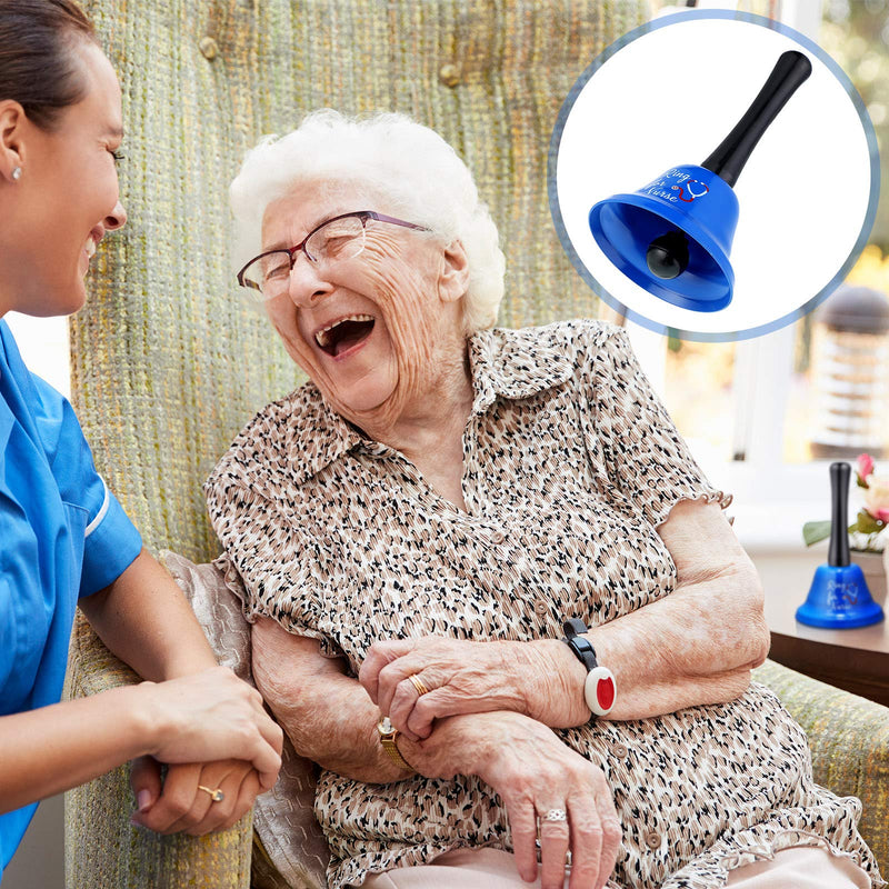 [Australia - AusPower] - 2 Pieces Ring for Nurse Bell Nurse Hand Call Bell Patient Alerting Bell Hand Ringing Alarm for Calling Attention Care Assistance Emergency 