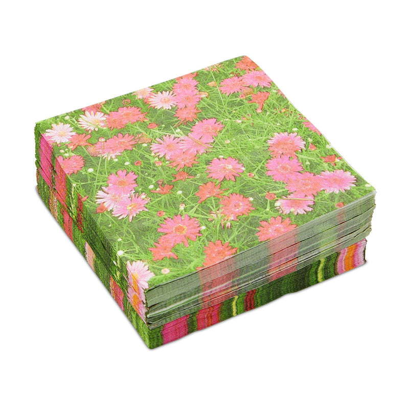 [Australia - AusPower] - Pink Daisy Paper Napkins for Birthday Party Decorations (6.5 x 6.5 In, 100 Pack) 