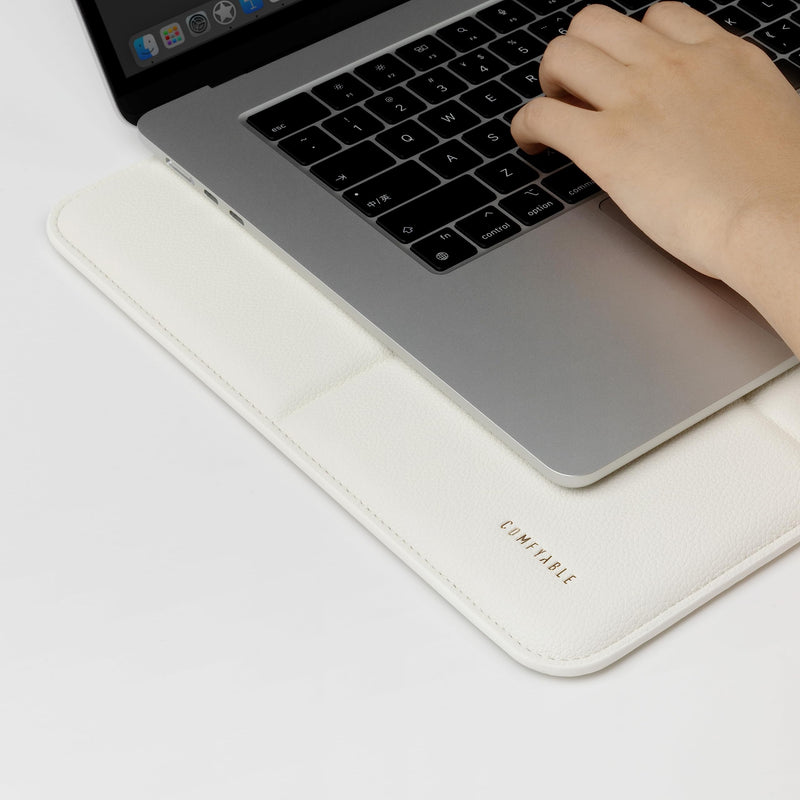 [Australia - AusPower] - Comfyable Laptop Sleeve 13 Inch Precisely Compatible with MacBook Pro M2 2022 M1 2020-2016 & Mac Air M2 2022 M1 2020, Not Fit Old Versioned MBA/MBP, Faux Leather Cover Case, Debossed Grid, Rice 13" Small - Mac Pro 2016-2022 & Mac Air M1/M2 