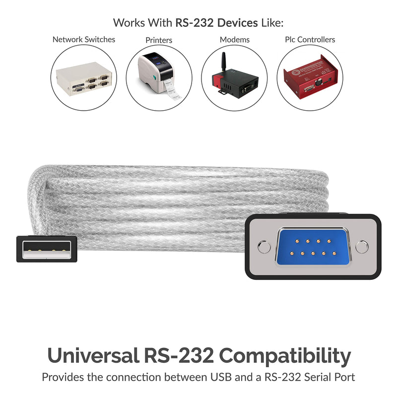 [Australia - AusPower] - SABRENT 6-FT USB to RS-232 DB9 Serial 9 pin Adapter (Prolific PL2303) SBT-USC6K 
